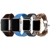 Set 4 Curele iUni compatibile cu Apple Watch 1/2/3/4/5/6/7, 44mm, Maro inchis, Albastru, Negru, Maro